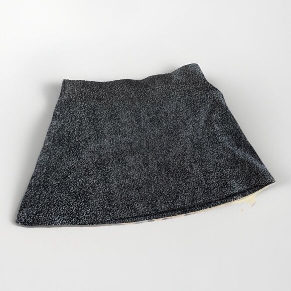 Ann Taylor LOFT Wool Blend Tweed Mini Skirt Women's Large Black Gray Lined - Picture 1 of 6